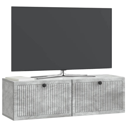 Väggmonterad TV-bänk Betonggrå 98 x 31 x 30 cm Konstruerat trä