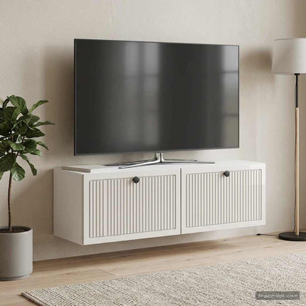 Väggmonterad TV-bänk Väggmonterad Vit högglans 98 x 31 x 30 cm