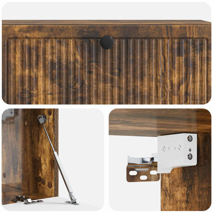 Väggmonterad TV-bänk Rökt ek 98 x 31 x 30 cm Konstruerat trä