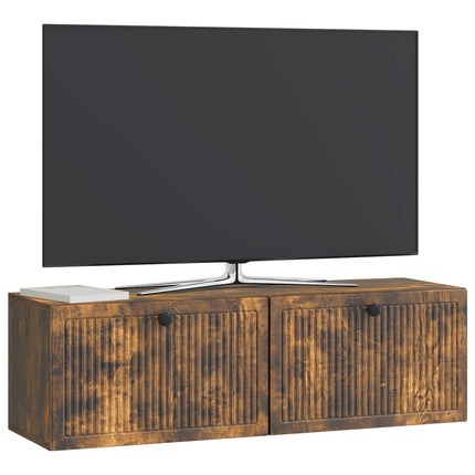 Väggmonterad TV-bänk Rökt ek 98 x 31 x 30 cm Konstruerat trä