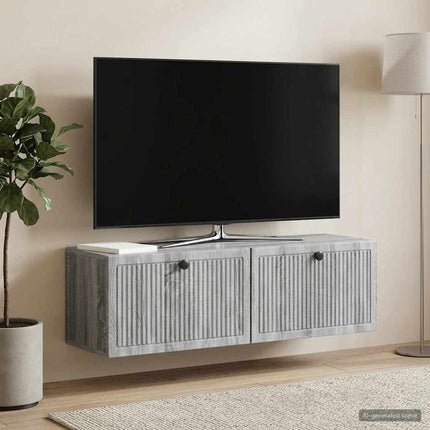 Väggmonterad TV-bänk Väggmonterad Grå sonoma-ek 98 x 31 x 30 cm