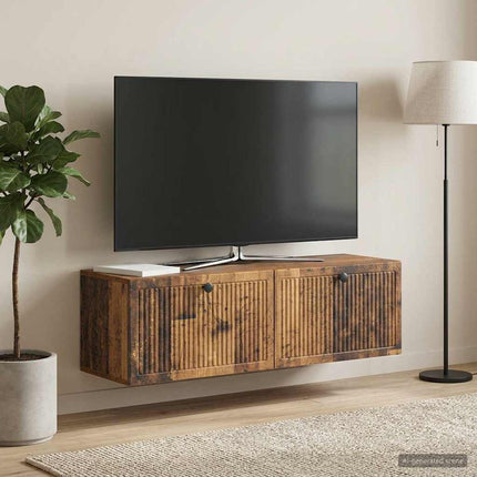Väggmonterad TV-bänk Väggmonterad Gammalt trä 98 x 31 x 30 cm