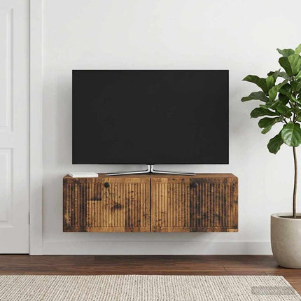 Väggmonterad TV-bänk Väggmonterad Gammalt trä 98 x 31 x 30 cm