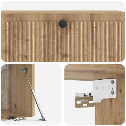 Väggmonterad TV-bänk Artisan-ek 98 x 31 x 30 cm Konstruerat trä