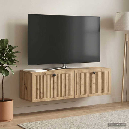Väggmonterad TV-bänk 98 x 31 x 30 cm Artisan-ek Konstruerat trä