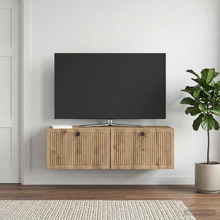 Väggmonterad TV-bänk 98 x 31 x 30 cm Artisan-ek Konstruerat trä