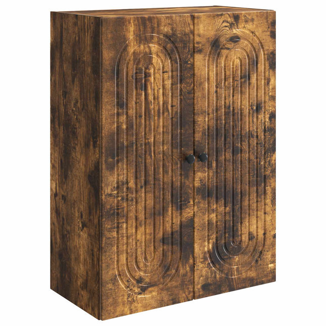 Väggmonterat skåp Rökt ek 66 x 34,5 x 90 cm Konstruerat trä