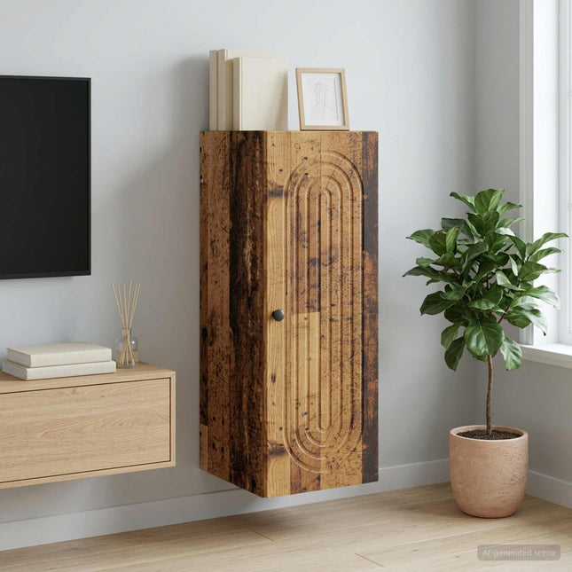 Väggmonterat skåp Gammalt trä 33 x 34,5 x 90 cm Konstruerat trä