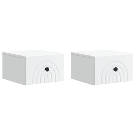 Väggmonterat Sängbord med låda 2 pcs Vit 33 x 34,5 x 20 cm