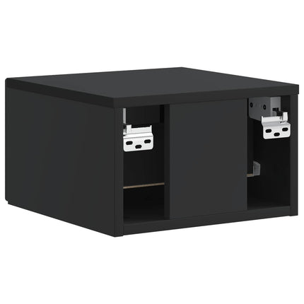 Väggmonterat Sängbord med låda 2 pcs Svart 33 x 34,5 x 20 cm