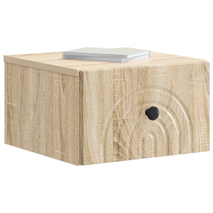 Väggmonterat Sängbord med låda Sonoma-ek 33 x 34,5 x 20 cm