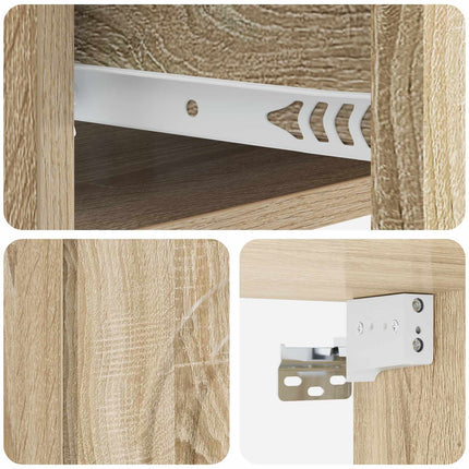 Väggmonterat Sängbord 2 pcs Sonoma-ek 33 x 34,5 x 20 cm