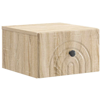 Väggmonterat Sängbord 2 st Sonoma-ek 33 x 34,5 x 20 cm