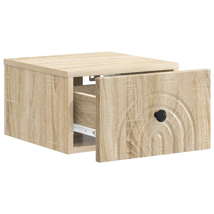 Väggmonterat Sängbord 2 pcs Sonoma-ek 33 x 34,5 x 20 cm