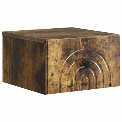 Väggmonterat Sängbord Rökt ek 33 x 34,5 x 20 cm Konstruerat trä