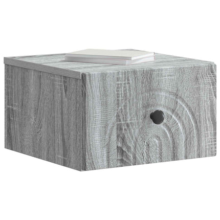 Väggmonterat Sängbord 2 pcs Grå sonoma-ek 33 x 34,5 x 20 cm