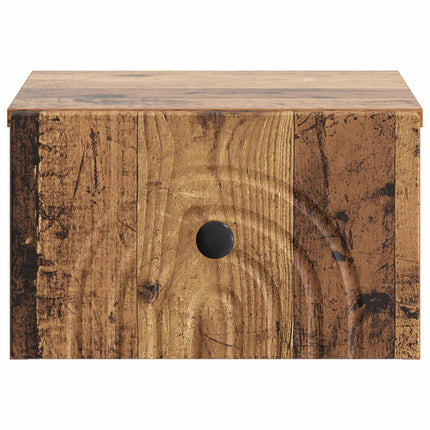 Väggmonterat Sängbord med låda Gammalt trä 33 x 34,5 x 20 cm