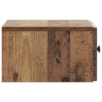 Väggmonterat Sängbord med låda Gammalt trä 33 x 34,5 x 20 cm
