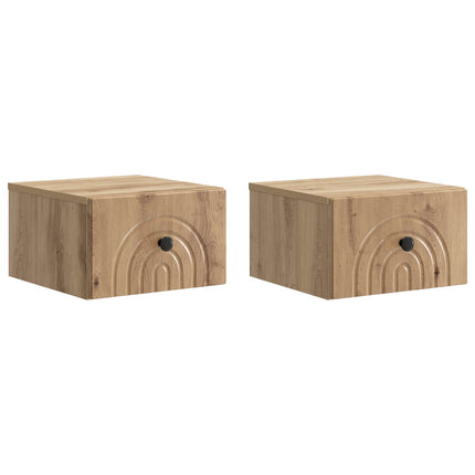 Väggmonterat Sängbord 2 pcs Artisan-ek 33 x 34,5 x 20 cm