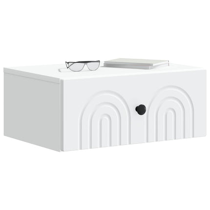 Väggmonterat Sängbord med låda 2 pcs Vit 49 x 34,5 x 20 cm