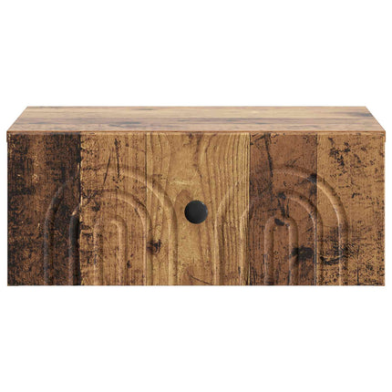 Väggmonterat Sängbord med låda Gammalt trä 49 x 34,5 x 20 cm