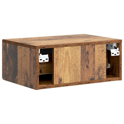 Väggmonterat Sängbord 2 pcs Gammalt trä 49 x 34,5 x 20 cm