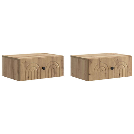 Väggmonterat Sängbord 2 pcs Artisan-ek 49 x 34,5 x 20 cm