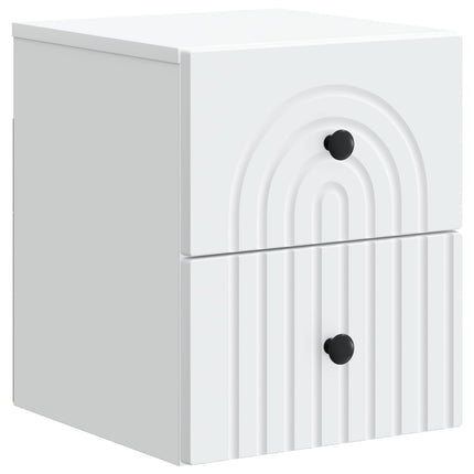 Väggmonterat Sängbord med låda 2 pcs Vit 33 x 34,5 x 40 cm