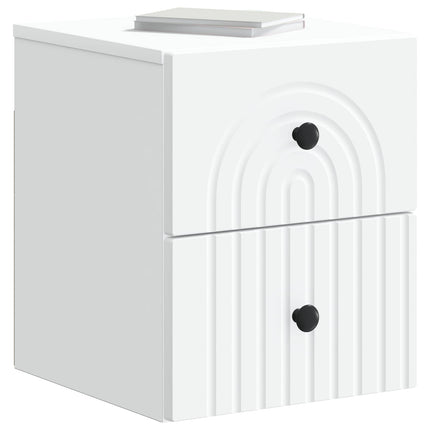 Väggmonterat Sängbord med låda 2 pcs Vit 33 x 34,5 x 40 cm