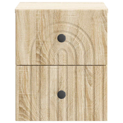 Väggmonterat Sängbord med låda Sonoma-ek 33 x 34,5 x 40 cm