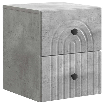 Väggmonterat Sängbord 2 st Betonggrå 33 x 34,5 x 40 cm