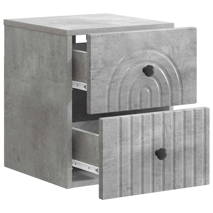Väggmonterat Sängbord 2 pcs Betonggrå 33 x 34,5 x 40 cm