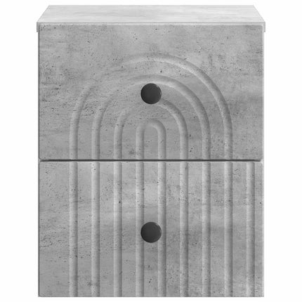 Väggmonterat Sängbord 2 pcs Betonggrå 33 x 34,5 x 40 cm