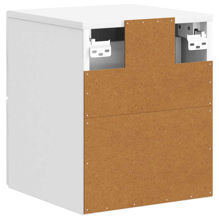 Väggmonterat Sängbord 2 pcs Vit högglans 33 x 34,5 x 40 cm