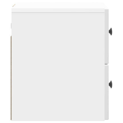 Väggmonterat Sängbord 2 pcs Vit högglans 33 x 34,5 x 40 cm