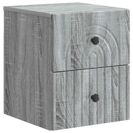Väggmonterat Sängbord 2 pcs Grå sonoma-ek 33 x 34,5 x 40 cm