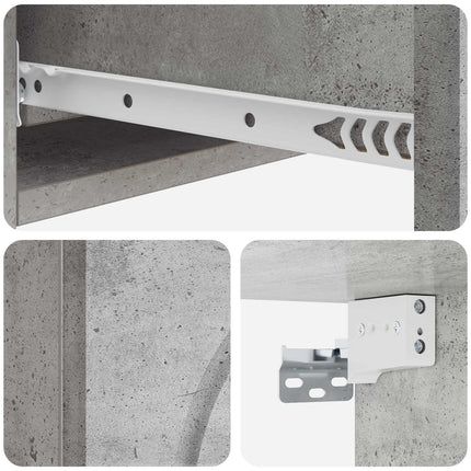 Väggmonterad sidobord Betonggrå 87,5 x 34,5 x 17 cm