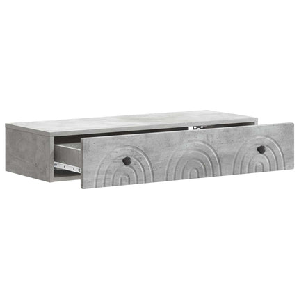 Väggmonterad sidobord Betonggrå 87,5 x 34,5 x 17 cm