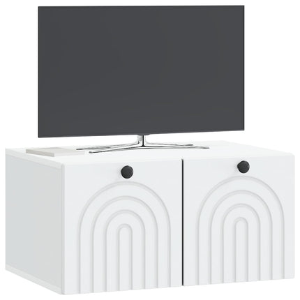 Väggmonterad TV-bänk Vit 59,5 x 41 x 30 cm Konstruerat trä