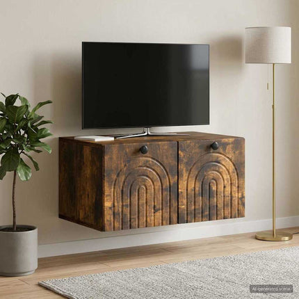 Väggmonterad TV-bänk Rökt ek 59,5 x 41 x 30 cm Konstruerat trä