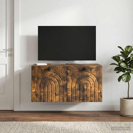 Väggmonterad TV-bänk Rökt ek 59,5 x 41 x 30 cm Konstruerat trä
