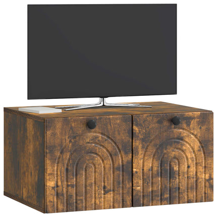 Väggmonterad TV-bänk Rökt ek 59,5 x 41 x 30 cm Konstruerat trä