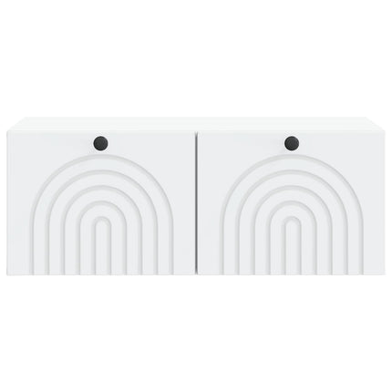 Väggmonterad TV-bänk Vit 78,5 x 41 x 30 cm Konstruerat trä
