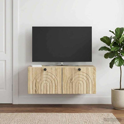 Väggmonterad TV-bänk Väggmonterad Sonoma-ek 78,5 x 41 x 30 cm