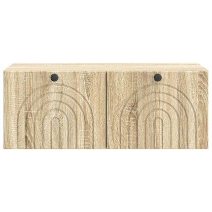 Väggmonterad TV-bänk Väggmonterad Sonoma-ek 78,5 x 41 x 30 cm