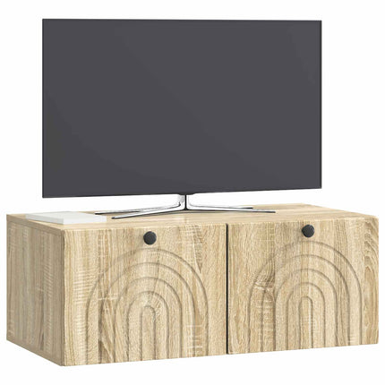 Väggmonterad TV-bänk Väggmonterad Sonoma-ek 78,5 x 41 x 30 cm