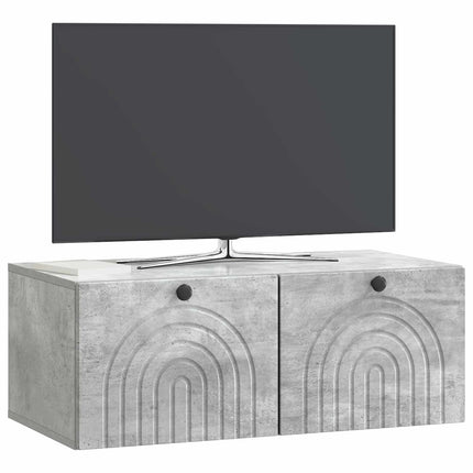 Väggmonterad TV-bänk Väggmonterad Betonggrå 78,5 x 41 x 30 cm