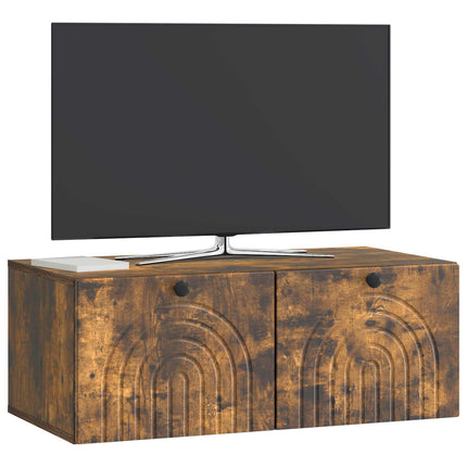 Väggmonterad TV-bänk Rökt ek 78,5 x 41 x 30 cm Konstruerat trä