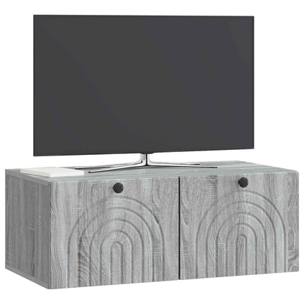 Väggmonterad TV-bänk Grå sonoma-ek 78,5 x 41 x 30 cm