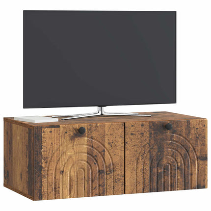 Väggmonterad TV-bänk Väggmonterad Gammalt trä 78,5 x 41 x 30 cm
